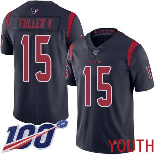 Houston Texans Limited Navy Blue Youth Will Fuller V Jersey NFL Football #15 100th Season Rush Vapor Untouchable